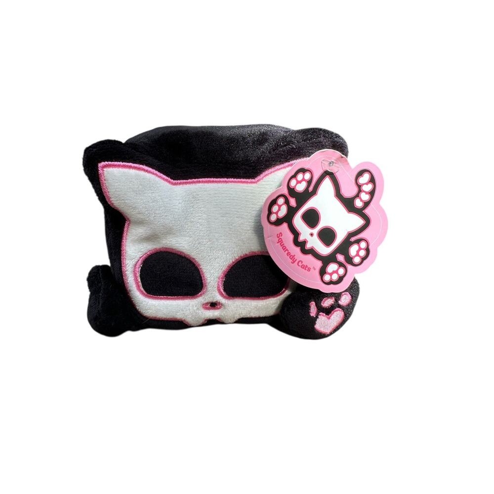 Squaredy Cats Jolly Cat Pink and Black Plush